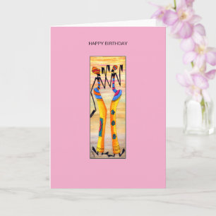 Watercolor, African Art, Soul Dance Birthday Card