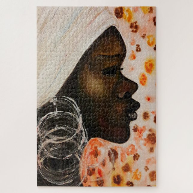 Watercolor - African Beauty - Painted by Migned Jigsaw Puzzle (Vertical)