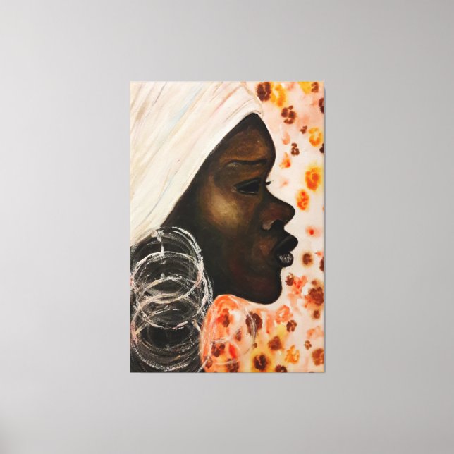 Watercolor - African Beauty - Painting Art Modern Canvas Print (Front)