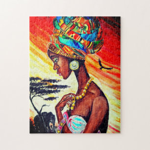 Watercolor - African Princess - Jigsaw Puzzle