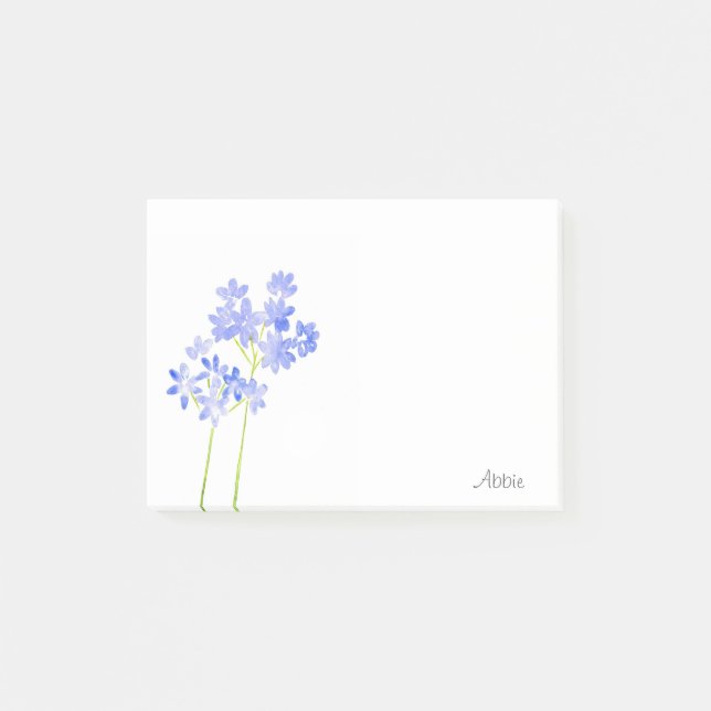 Watercolor Agapanthus Post-it Notes (Front)