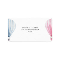 Watercolor Air Balloons Gender Reveal