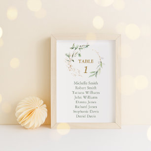 Watercolor Airy Greenery Wedding Seating Chart    Table Number