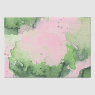 Watercolor AKA Pink Green Sorority Tissue Paper