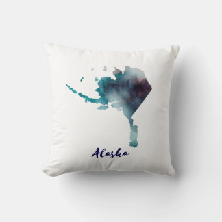 Watercolor Alaska United States Cushion