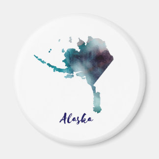 Watercolor Alaska United States Magnet