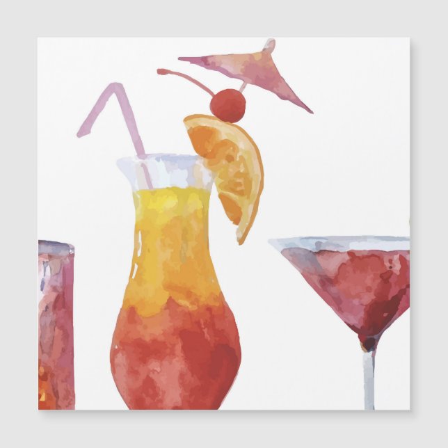 Watercolor alcoholic cocktails (Front)