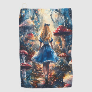 Watercolor Alice in Wonderland Golf Towel