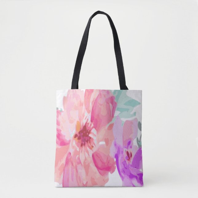 Watercolor All Over Floral Tote (Front)