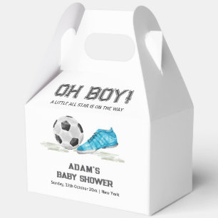 Watercolor All Star Soccer Sport Boy Baby Shower  Favour Box