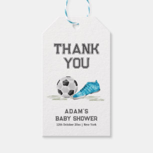 Watercolor All Star Soccer Sport Boy Baby Shower Gift Tags