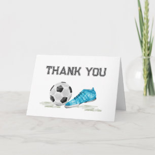 Watercolor All Star Soccer Sport Boy Baby Shower  Thank You Card