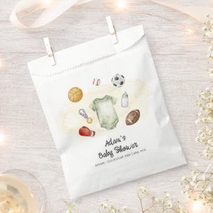 Watercolor All Star Sports bodysuit Baby Shower Favour Bags