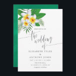 Watercolor Aloha Luau Beach Wedding Invitation<br><div class="desc">Watercolor painting tropical foliage Aloha beach wedding invitation with handwriting typography customisable to your event specifics.</div>