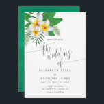 Watercolor Aloha Luau Beach Wedding Invitation<br><div class="desc">Watercolor painting tropical foliage Aloha beach wedding invitation with handwriting typography customisable to your event specifics.</div>
