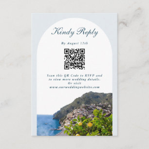 Watercolor Amalfi Coast Arch Italy Lemons Wedding Enclosure Card