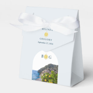 Watercolor Amalfi Coast Arch Italy Lemons Wedding Favour Box