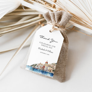 Watercolor Amalfi Coast Italy Destination Favour Gift Tags