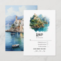 Watercolor Amalfi Coast Italy Destination Wedding