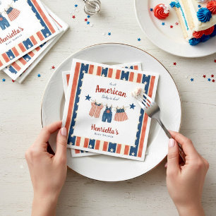 Watercolor American Baby Shower Napkins