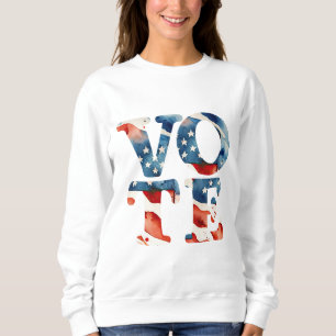 Watercolor american flag vote voter voting rights sweatshirt