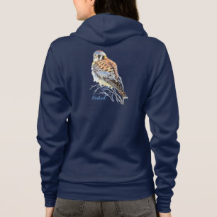 Watercolor American Kestrel Falcon Bird Hawk Hoodie