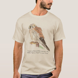 Watercolor American Kestrel Wildlife, Nature Bird T-Shirt
