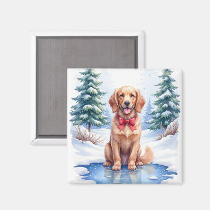 Watercolor American Water Spaniel Frozen Pond Magnet