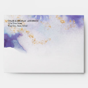Watercolor Amethyst Gold Geode JustCards™ Envelope