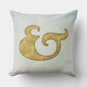Watercolor Ampersand #Nautical   Gold for API Cushion