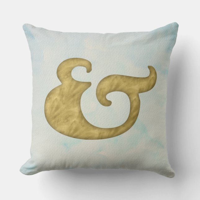 Watercolor Ampersand #Nautical | Gold for API Cushion (Front)