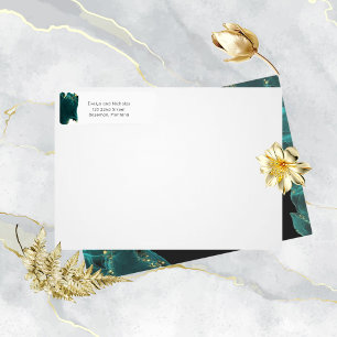 Watercolor Anastasia Black and Green Address Label