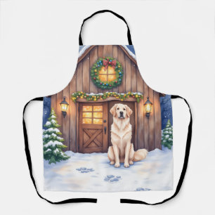 Watercolor Anatolian Shepherd Dog Rustic Barn Apron