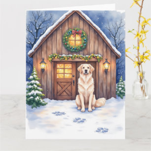 Watercolor Anatolian Shepherd Dog Rustic Barn Card