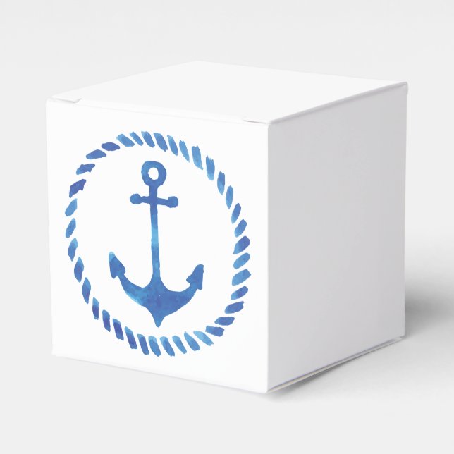 Watercolor Anchor Favour Boxes (Front Side)
