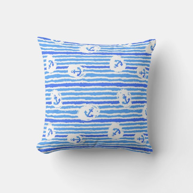 Watercolor Anchor Pattern 1 Cushion (Front)