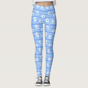 Watercolor Anchor Pattern 1 Leggings