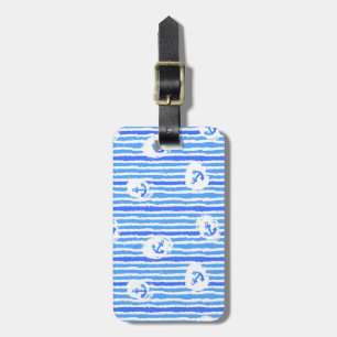 Watercolor Anchor Pattern 1 Luggage Tag