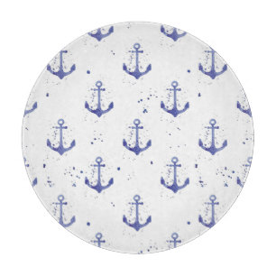 Watercolor Anchor Pattern 2 Cutting Board