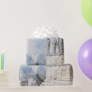 Watercolor Ancient Athens Ruins Greece Travel Art  Wrapping Paper