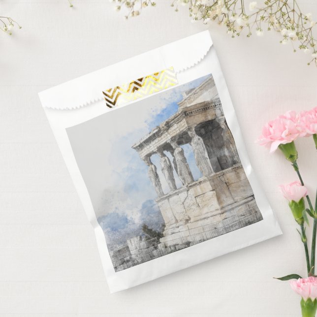 Watercolor Ancient Sites ruins in Athens, Greece Favour Bags (Sealed)