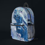 watercolor and faux chunky glitter printed backpack<br><div class="desc">girly backpack</div>