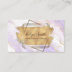 watercolor and faux gold foil business card