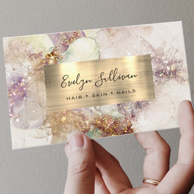 watercolor and faux gold foil business card (Creator Uploaded)