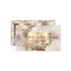 watercolor and faux gold foil business card