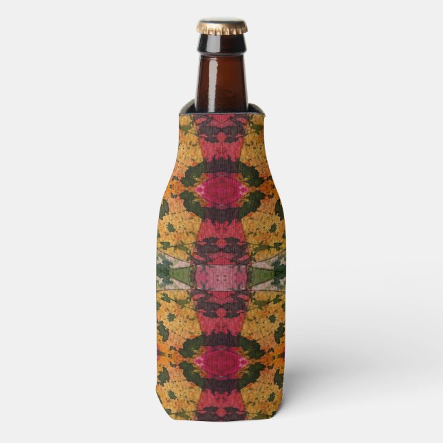Watercolor And Ink Abstract Expressionism Art Bottle Cooler (Bottle Front)