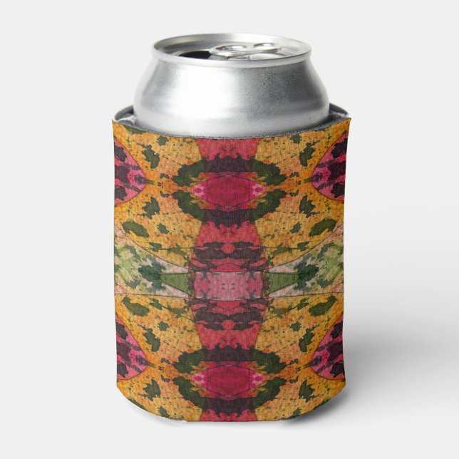 Watercolor And Ink Abstract Expressionism Art Can Cooler (Can Front)