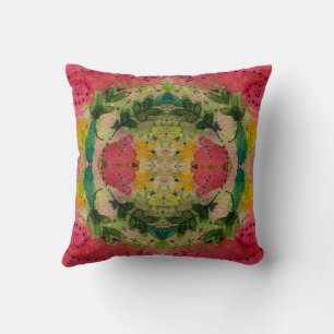 Watercolor And Ink Abstract Impressionism Art Cushion