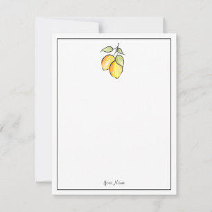 Watercolor and Ink Lemons Card