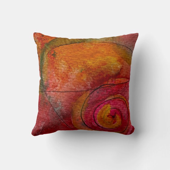 Watercolor And Ink Pretty Pattern Art Abstract Cushion (Back)